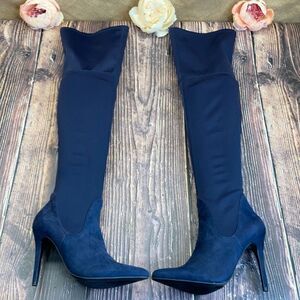 Charles David Blue Premium Slouch Boots 5.5M